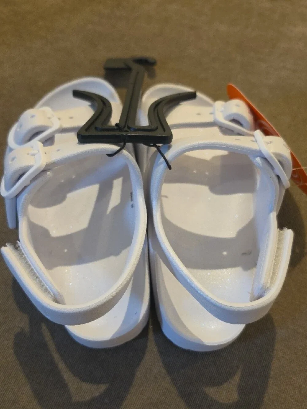 wonder nation White Double-Buckle Kids Sandals with Ankle Strap